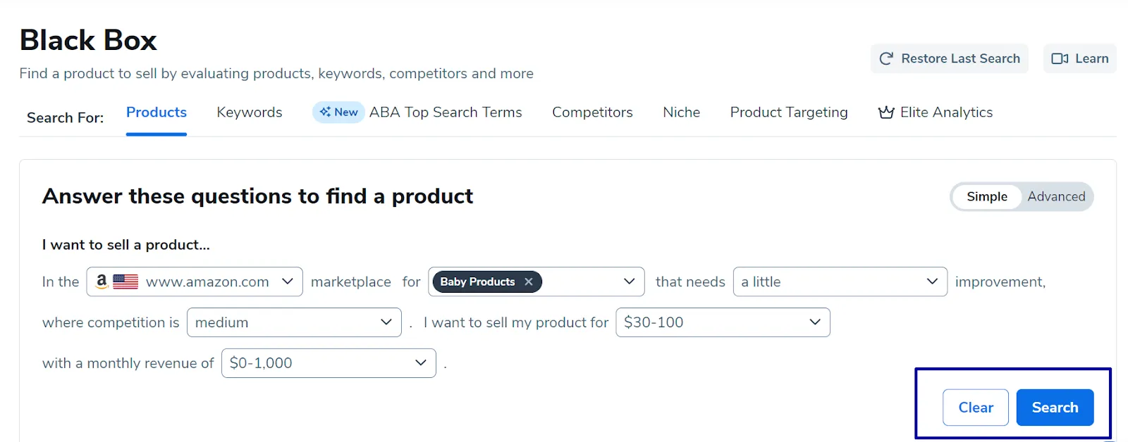 Black Box: Find High-Demand, Low-Competition Products